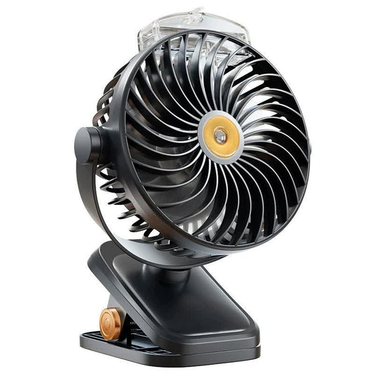 Black Portable Clip-On Mist Fan - Rechargeable Cooling Fan with Adjustable Spray Modes - Mekamart Australia