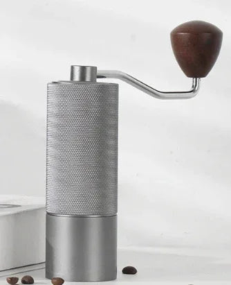 Silver Premium Manual Coffee Grinder with Adjustable Ceramic Burr - Compact and Durable for Perfect Coffee Grinding - Mekamart Australia