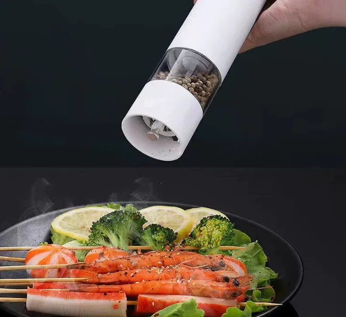 Red Elegant Red Electric Salt and Pepper Grinder - Modern and Compact for Effortless Seasoning - Mekamart Australia