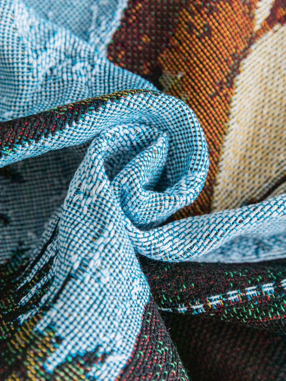 Safari-Inspired Woven Blanket - 160x130cm Artistic Tapestry Throw with Tassel Edges - Mekamart Australia