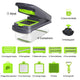 Green and Grey 14-Piece Multifunctional Vegetable Chopper and Slicer Set - Kitchen Cutting and Grating Tool - Mekamart Australia