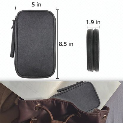 Black Portable Digital Organizer Bag – Multifunctional Storage for Power Banks, Cables, and Accessories(Photography Props Not Included) - Mekamart Australia