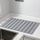 Light Gray Square Engraved Inner Frame Foldable Diatomaceous Earth Drying Mat - Super Absorbent, Fast-Drying, Non-Slip Kitchen Countertop Mat - Mekamart Australia