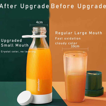 White Portable Rechargeable Blender Bottle, 500ml, USB Charging, 1200mAh, with 304 Stainless Steel Blade – For Smoothies and Juices On-The-Go - Mekamart Australia