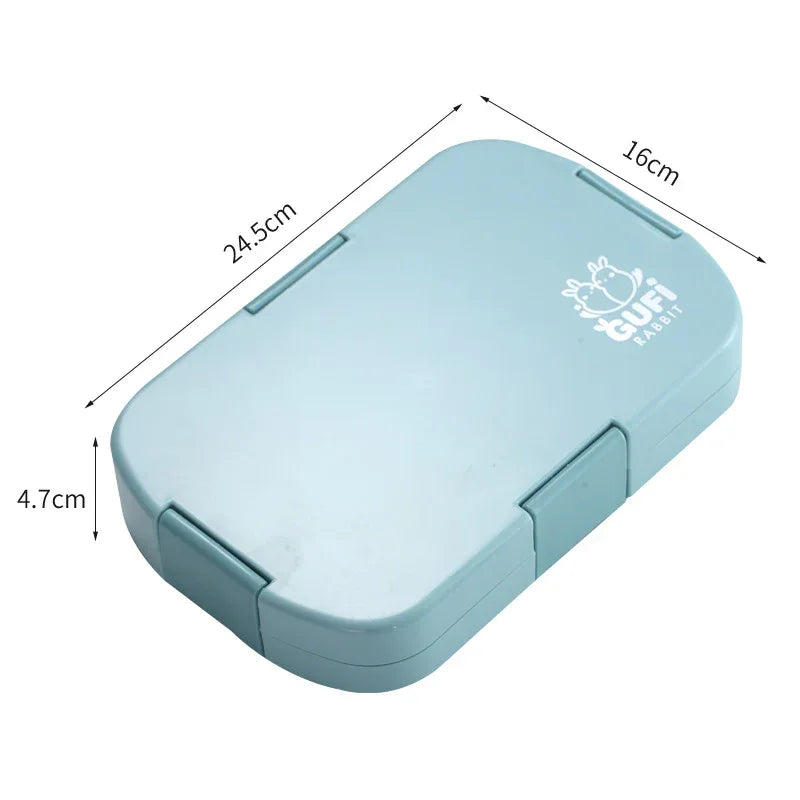 Blue Kids' Lunch Box with Compartments - BPA-Free Microwave Safe Bento Box for School Meals - Mekamart Australia