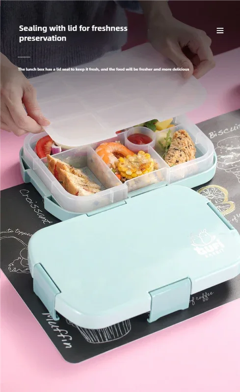 Pink Kids' Lunch Box with Compartments - BPA-Free Microwave Safe Bento Box for School Meals - Mekamart Australia