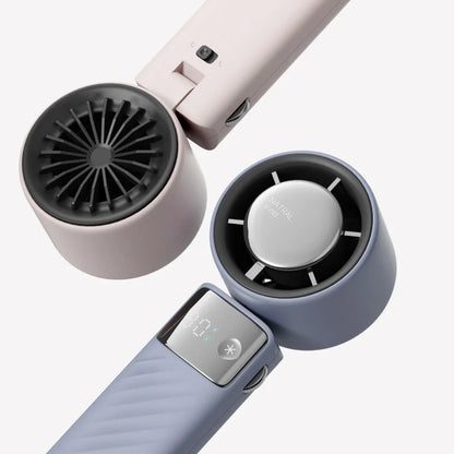 Blue Portable Turbo Handheld USB Rechargeable Fan with Digital Speed Display - High-Speed Cooling Fan for Outdoor Use - Mekamart Australia