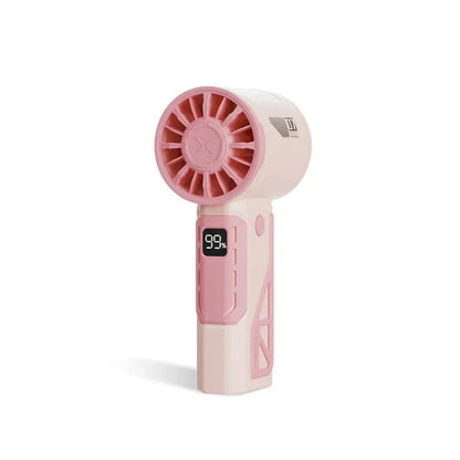 Pink 100-Speed Mecha Handheld Fan | USB Rechargeable High-Speed Mini Fan | Powerful & Silent | Lightweight 150g with 6-8 Hour Battery Life - Mekamart Australia