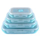 Blue Collapsible Silicone Bento Box Set - 4-Piece Food-Grade Microwave & Freezer Safe Lunch Box Set - Mekamart Australia