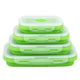 Green Collapsible Silicone Bento Box Set - 4-Piece Food-Grade Microwave & Freezer Safe Lunch Box Set - Mekamart Australia
