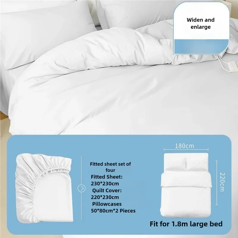 4 Packaging White Disposable Travel Bedding Set - Waterproof & Clean, Soft Non-Woven Fabric, 4 Pieces Set for Twin Beds - Mekamart Australia