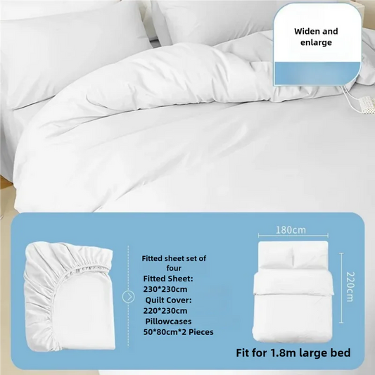 4 Packaging White Disposable Travel Bedding Set - Waterproof & Clean, Soft Non-Woven Fabric, 4 Pieces Set for Twin Beds - Mekamart Australia