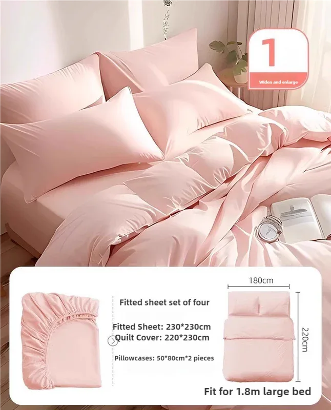 4 Packaging Pink Disposable Travel Bedding Set - Waterproof & Clean, Soft Non-Woven Fabric, 4 Pieces Set for Twin Beds - Mekamart Australia
