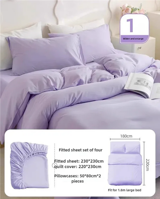 4 Packaging Purple Disposable Travel Bedding Set - Waterproof & Clean, Soft Non-Woven Fabric, 4 Pieces Set for Twin Beds - Mekamart Australia