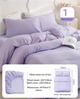 4 Packaging Purple Disposable Travel Bedding Set - Waterproof & Clean, Soft Non-Woven Fabric, 4 Pieces Set for Twin Beds - Mekamart Australia