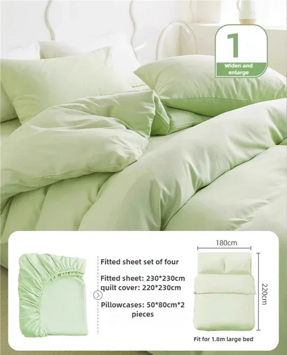 4 Packaging Green Disposable Travel Bedding Set - Waterproof & Clean, Soft Non-Woven Fabric, 4 Pieces Set for Twin Beds - Mekamart Australia