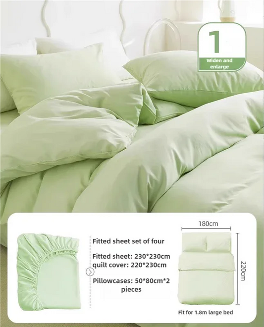 4 Packaging Green Disposable Travel Bedding Set - Waterproof & Clean, Soft Non-Woven Fabric, 4 Pieces Set for Twin Beds - Mekamart Australia