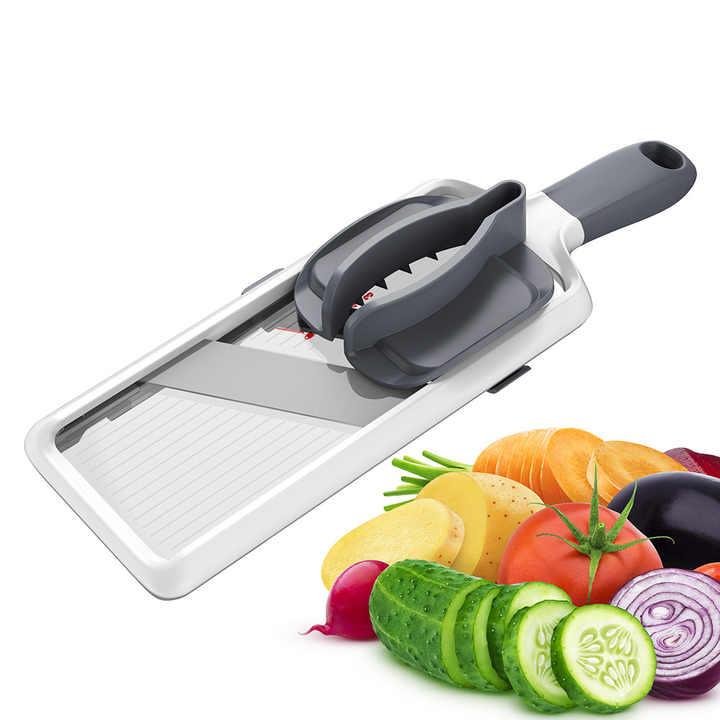 Grey Multi-Function Vegetable Cutter, Potato Slicer, Fruit Slicing Machine, Grater for Carrots & More - Mekamart Australia