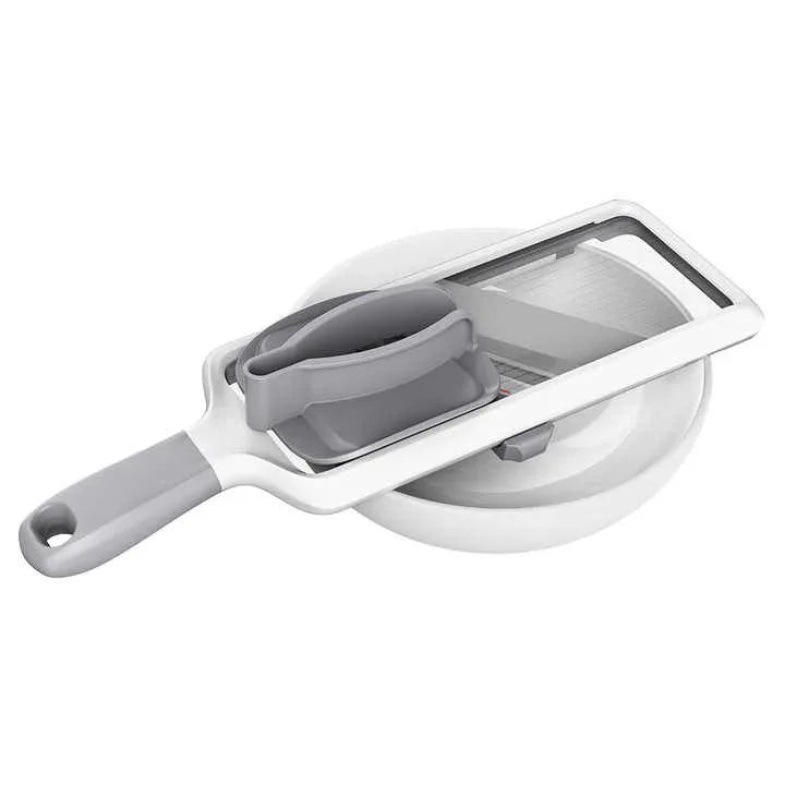 Grey Multi-Function Vegetable Cutter, Potato Slicer, Fruit Slicing Machine, Grater for Carrots & More - Mekamart Australia