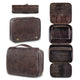 Coffee Luxury PU Business Travel Toiletry Bag - Large Capacity Waterproof Makeup Organizer with Dividers - Portable & Stylish Bathroom Storage - Mekamart Australia