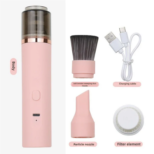 Pink Mini Portable Wireless Dust Vacuum Cleaner, Powerful and Long-Lasting Handheld Vacuum for Makeup Tables, Powder, and Dust - Mekamart Australia