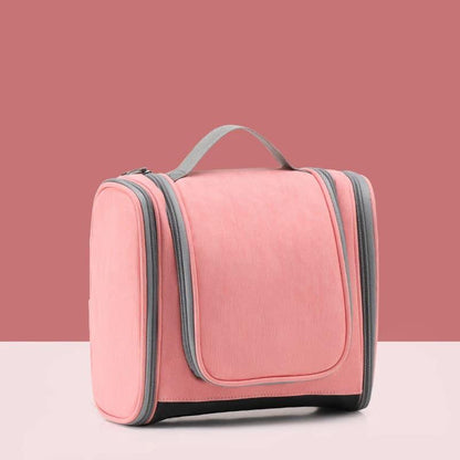 Pink Large Capacity Travel Toiletry Bag with Dry-Wet Separation - Hanging Organizer for Cosmetics and Personal Care - Mekamart Australia