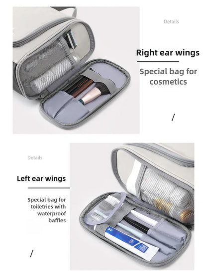 Pink Large Capacity Travel Toiletry Bag with Dry-Wet Separation - Hanging Organizer for Cosmetics and Personal Care - Mekamart Australia