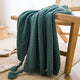 Dark Green 110cm x 150cm Soft Tassel Throw Blanket for Sofa or Bed, Cozy Casual Blanket for Office Nap, Minimalist Bed End Cover - Mekamart Australia