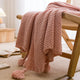 Pink 110cm x 150cm Soft Tassel Throw Blanket for Sofa or Bed, Cozy Casual Blanket for Office Nap, Minimalist Bed End Cover - Mekamart Australia