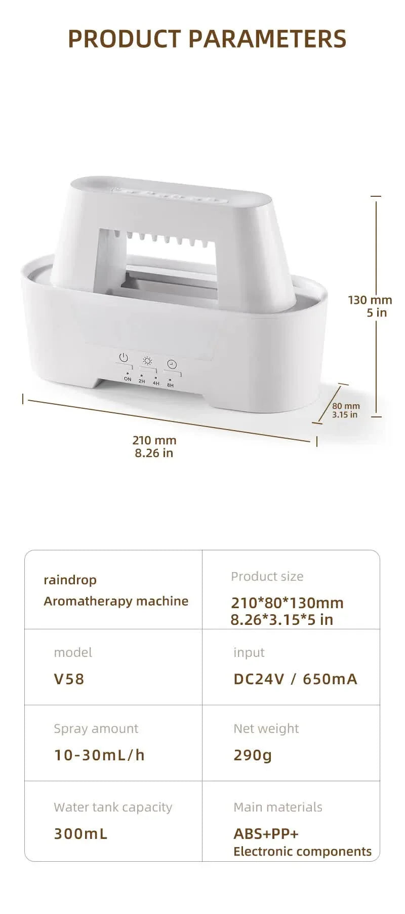 White 300ml Ultrasonic Aroma Diffuser with Cracked Light Design - Cool Mist Humidifier for Home and Office - Mekamart Australia
