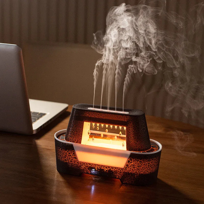 Black 300ml Ultrasonic Aroma Diffuser with Cracked Light Design - Cool Mist Humidifier for Home and Office - Mekamart Australia