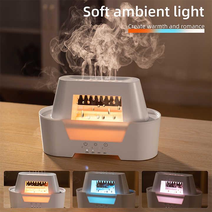 Black 300ml Ultrasonic Aroma Diffuser with Cracked Light Design - Cool Mist Humidifier for Home and Office - Mekamart Australia