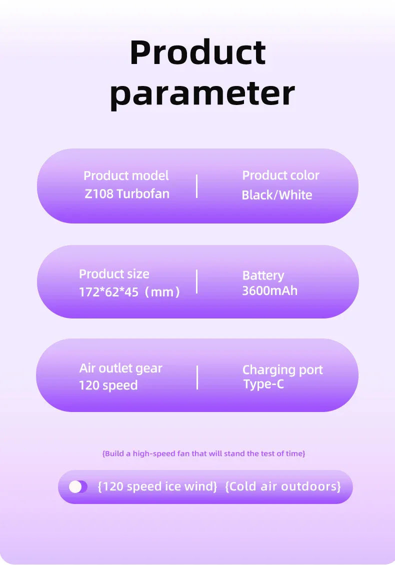 Pink Portable Handheld Fan with 120-Speed Display - USB Rechargeable Mini Cooling Fan for Outdoor Use - Mekamart Australia