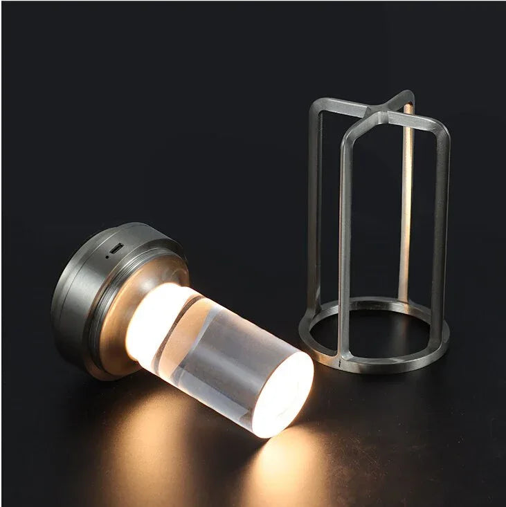Gold Rechargeable Table Lamp - Touch Dimming 3-Color LED Light for Bedroom and Office - Mekamart Australia