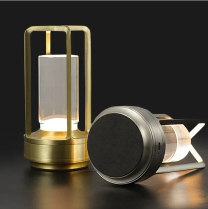 Black Rechargeable Table Lamp - Touch Dimming 3-Color LED Light for Bedroom and Office - Mekamart Australia