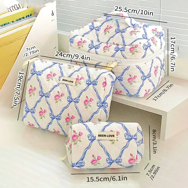 Pink Elegant 3-Piece Cosmetic Storage Set - Portable Skincare and Travel Pouch - Mekamart Australia