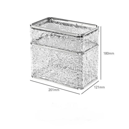 2PCS Stylish Double-Layer Transparent Wave-Textured Tissue Box Holder - Stylish Bathroom Storage - Mekamart Australia