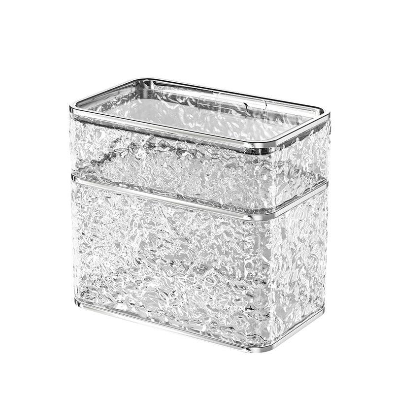 2PCS Stylish Double-Layer Transparent Wave-Textured Tissue Box Holder - Stylish Bathroom Storage - Mekamart Australia