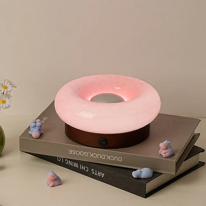 Pink Donut Table Lamp - Rechargeable Touch Control LED - Mekamart Australia