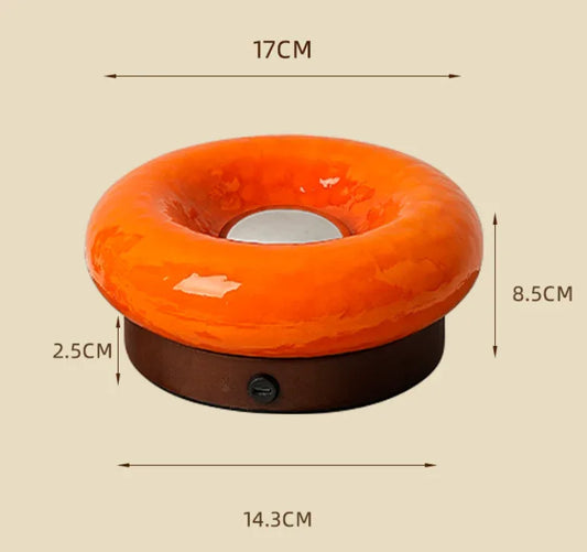 Pink Donut Table Lamp - Rechargeable Touch Control LED - Mekamart Australia