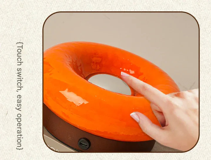 Pink Donut Table Lamp - Rechargeable Touch Control LED - Mekamart Australia