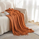 Orange Premium Woven Knitted Throw Blanket with Tassels | Soft, Cozy Sofa & Bed Blanket, Perfect for Office or Afternoon Naps 130x260cm - Mekamart Australia