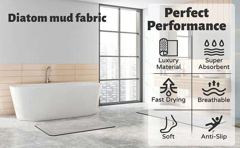 Oval dark Beige Quick-Dry Absorbent Non-Slip Bath Rug for Bathroom, Kitchen & Entryway 50x80cm - Mekamart Australia
