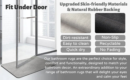 Oval dark Beige Quick-Dry Absorbent Non-Slip Bath Rug for Bathroom, Kitchen & Entryway 50x80cm - Mekamart Australia