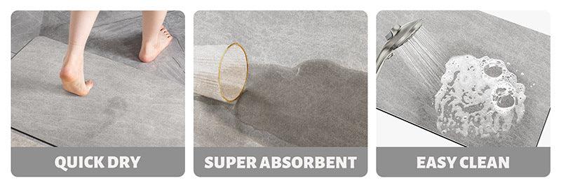 Oval dark Beige Quick-Dry Absorbent Non-Slip Bath Rug for Bathroom, Kitchen & Entryway 50x80cm - Mekamart Australia