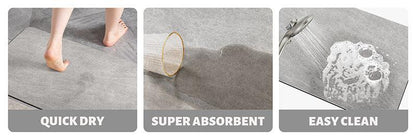 Oval dark Beige Quick-Dry Absorbent Non-Slip Bath Rug for Bathroom, Kitchen & Entryway 50x80cm - Mekamart Australia