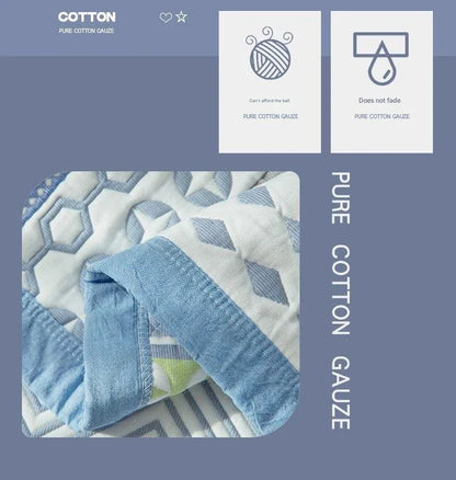 Snowflake Soft Cotton Gauze Pillowcase Set - Breathable, Non-slip, Extra Large (Pillow Core Not Included)56x80cm - Mekamart Australia