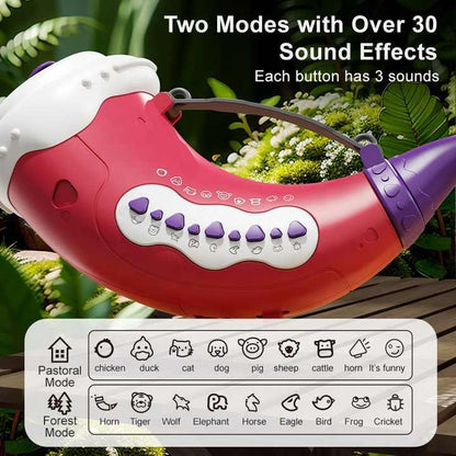 Yellow Interactive Animal Sound Whistle Horn for Kids – Lung Capacity Training and 30+ Sound Effects Toy - Mekamart Australia