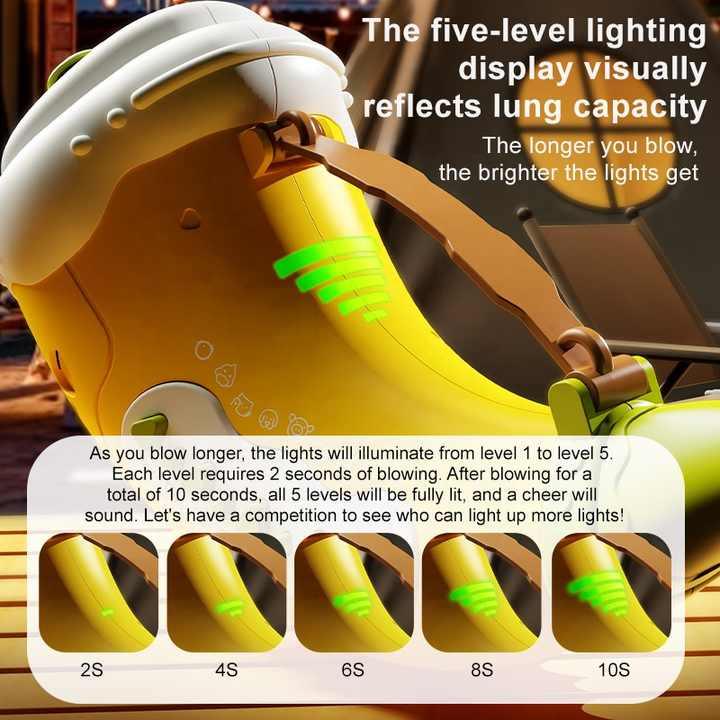 Yellow Interactive Animal Sound Whistle Horn for Kids – Lung Capacity Training and 30+ Sound Effects Toy - Mekamart Australia