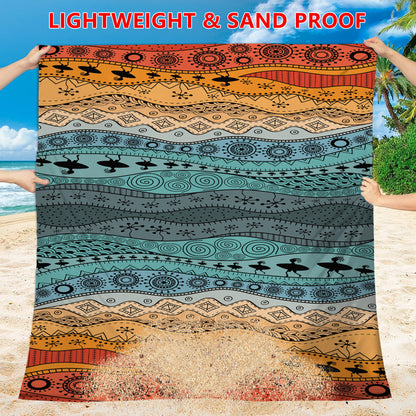 Style STD-001-17 Brown Quick Dry Beach Mat Sand Proof Waterproof Outdoor Picnic Blanket - Compact & Lightweight